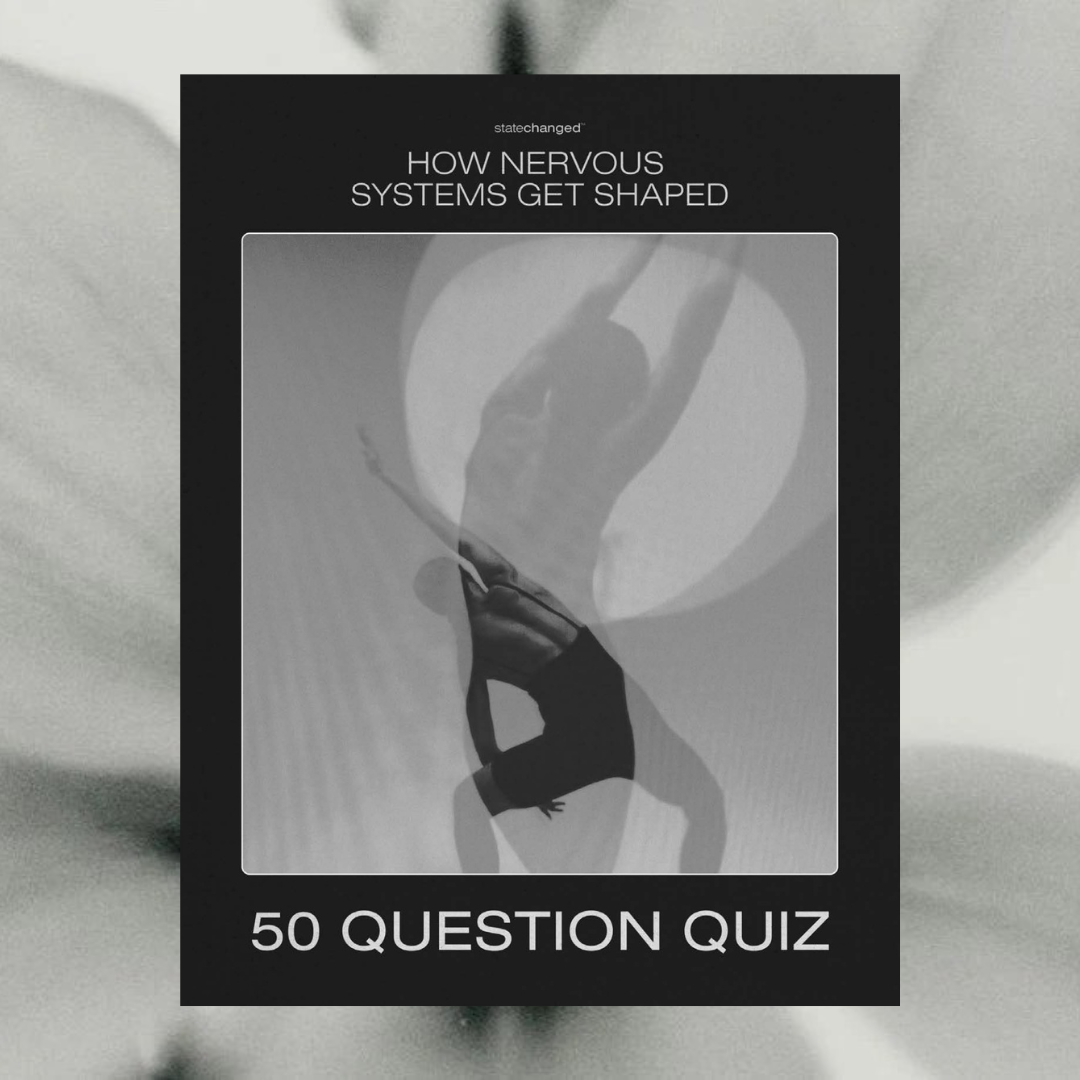 Statechanged nervous systems 50 question quiz cover featuring black female dancer in graceful pose